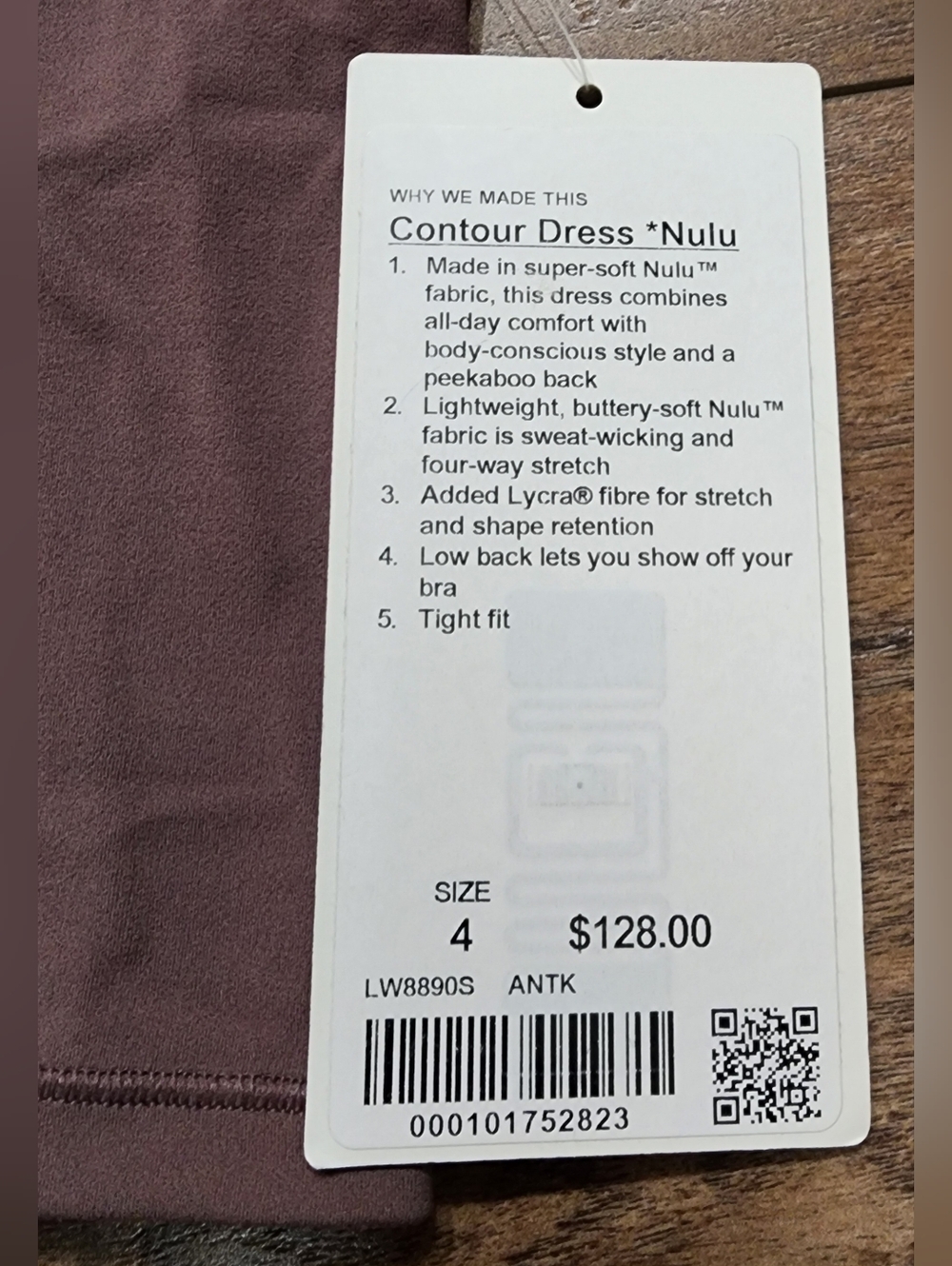 NWT Lululemon Contour Dress *Nulu, Size 4 - Picture 4 of 10
